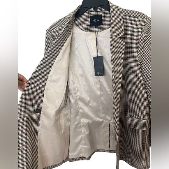 Rails Cambridge Plaid Houndstooth Jac Double Breasted Academia Blazer Large - Picture 5 of 16